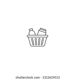 Daily grocery shopping isolated icon. - VECTOR