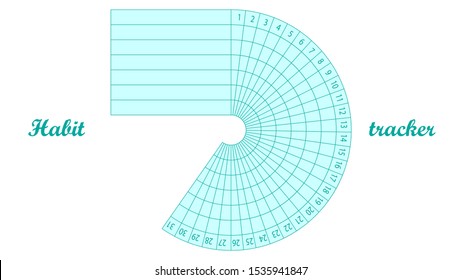 Daily Habit Tracker For 31 Days Vector Design