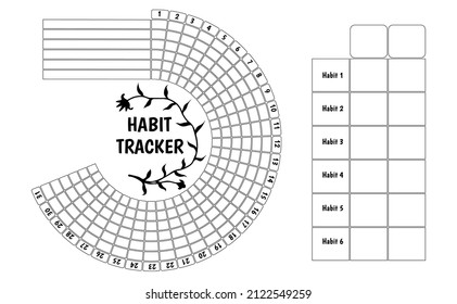 Daily habit tracker for 31 days vector. Monthly planner habit tracker blank template