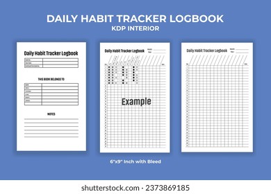 Daily Habit Tracker Logbook KDP Interior