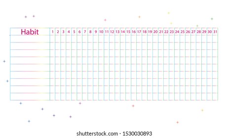 Daily habit tracker vector design