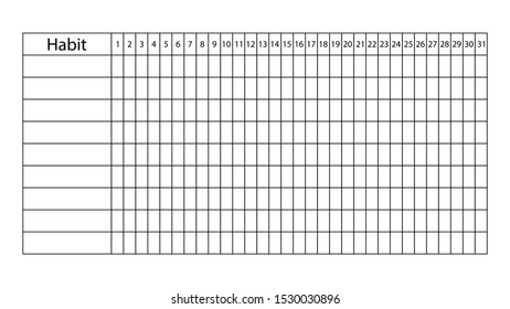 Daily habit tracker vector design