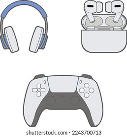 Daily Hobby icon objects. Simple vector art for hobbies and daily activities