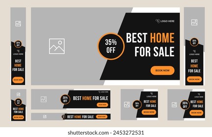 Daily home properties buy and sale offer web set banner design for social media post, real estate clean and simple banner design, fully editable vector eps 10 file format