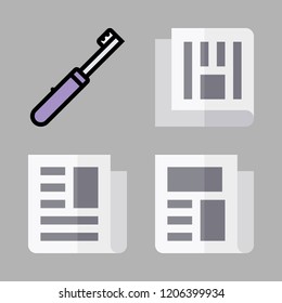 daily icon set. vector set about newspaper and toothbrush icons set.
