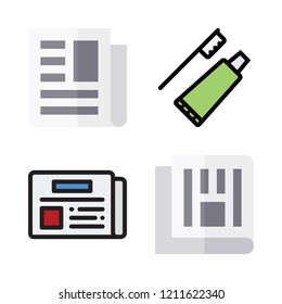 daily icon set. vector set about newspaper and toothbrush icons set.