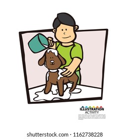 daily illustration activities, caring for dogs