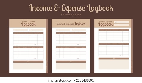 daily income and expense tracker logbook planner journal notebook interior design