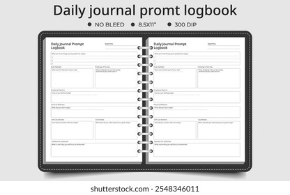 Daily journal prompt logbook vector illustration 