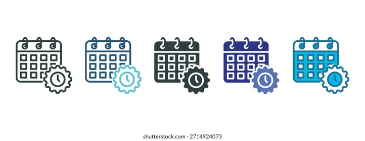 Conjunto de iconos diarios de Kaizen de varios estilos