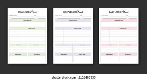 Daily Lesson Planner Templates Printable Lesson Plan Template Daily Study Planner Templates