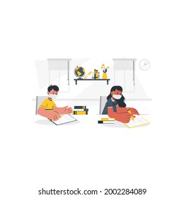 daily life flat color vector