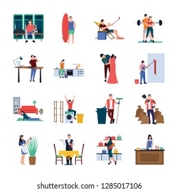 Daily life flat icons pack is here, portraying some icons that can solve your work problems. You can get positive response of viewers by holding  helpful visuals of this pack. 