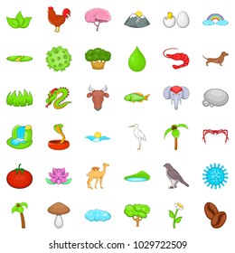 Daily life icons set. Cartoon set of 36 daily life vector icons for web isolated on white background