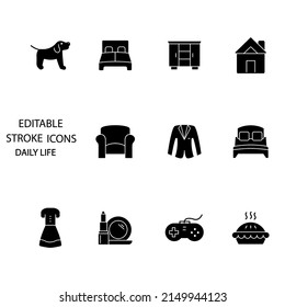 daily life icons set . daily life pack symbol vector elements for infographic web