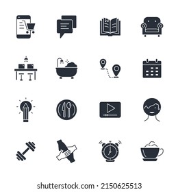 daily life icons set . daily life pack symbol vector elements for infographic web