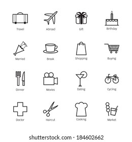 Daily Life Icons. Vector Illustration