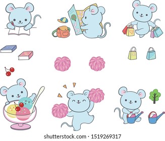 Daily life of a little mouse - shopping, traveling, planning, planting trees, eating ice cream