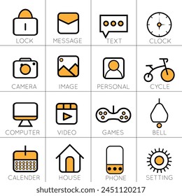 Daily life used icons. Vector file.