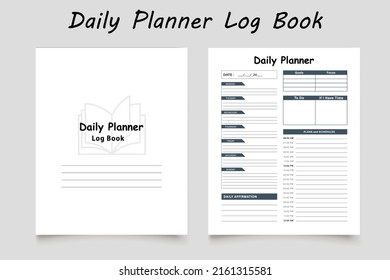 Diseño de plantillas de planificador diario de cuadernos diarios para el interior de KDP. Interior KDP de bajo contenido