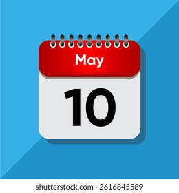 Daily May Date Icon – Calendar UI Element in Flat Design