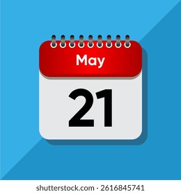 Daily May Date Icon – Calendar UI Element in Flat Design