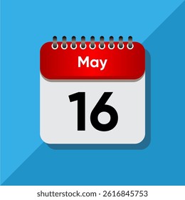 Daily May Date Icon – Calendar UI Element in Flat Design