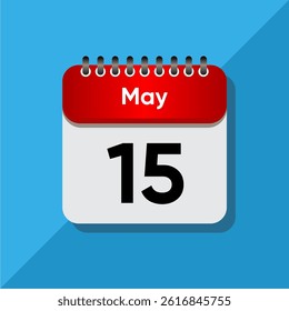 Daily May Date Icon – Calendar UI Element in Flat Design