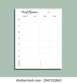 Daily Meal planner, food journal
