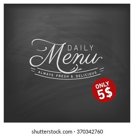 Daily Menu Design Element on Chalkboard