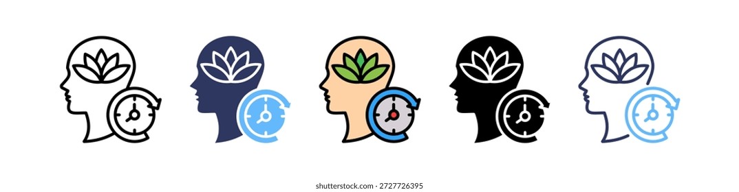 Icono de atención plena diaria Ilustración vectorial múltiple