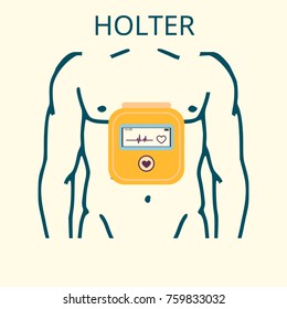 Daily monitoring of ECG. Holter for daily use. The device monitors the bleeding of the heart. And can prevent a heart attack.