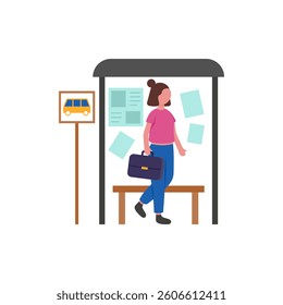 Daily Morning Commute Journey Vector Illustration