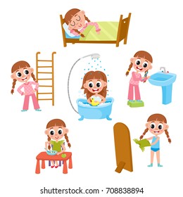 786 Kids daily routine from morning to bed Images, Stock Photos ...