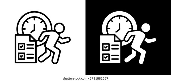 Daily Movement Icon Ilustración vectorial negro blanco