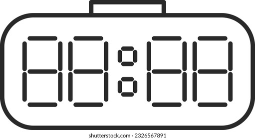 Daily necessities line drawing digital clock