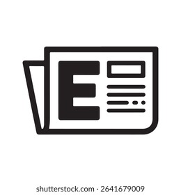 Daily news bulletin e-newspaper headline icon