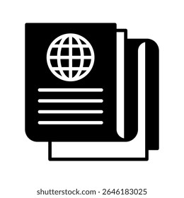 Daily News dual tone mini illustration glyph icon, use for journalist, broadcasting, news and media UI, UX kit, app and web development, digital or print.