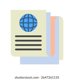 Daily News mini illustration flat color icon, use for journalist, broadcasting, news and media UI, UX kit, app and web development, digital or print.