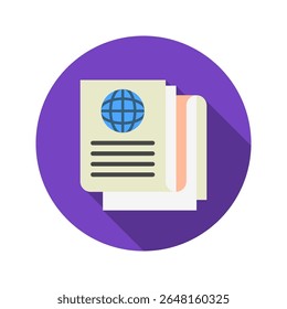 Daily News mini illustration rounded flat color icon, use for journalist, broadcasting, news and media UI, UX kit, app and web development, digital or print.