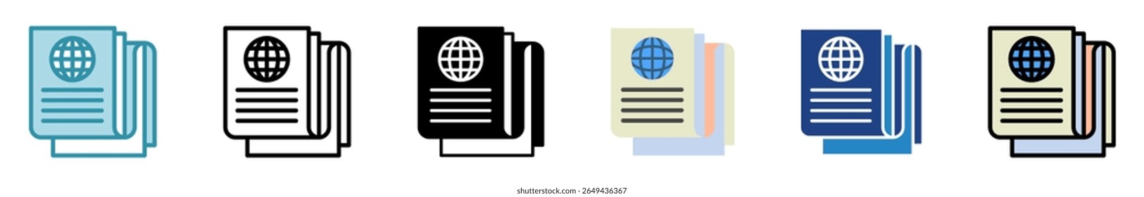 Daily News multi style, mini illustration icon set. outline, flat, glyph, line color. vector for UI, UX, app, web, digital or print. Related to journalist, broadcasting, news and media 