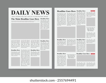 The daily news, newspaper layout, The daily newspaper design and vintage newspaper template 