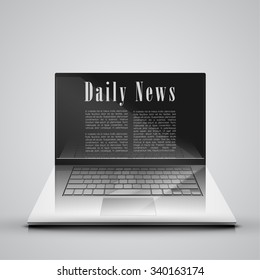 Daily News on notebook, vector