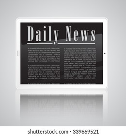 Daily News on tablet, vector