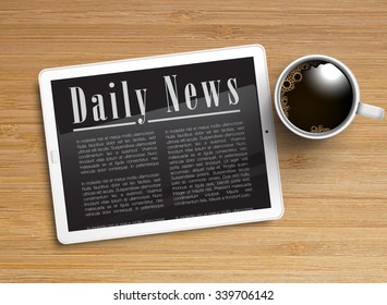 Daily News on tablet, vector