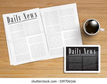 Daily News on tablet,  vector