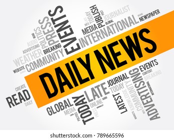 Daily News word cloud collage, business concept background