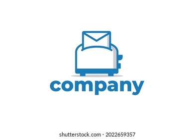 Daily Newsletter Logo With A Toaster And Envelope Or Mail For Any Business Especially For Newsletter, Marketing, Spam, Website, Etc.