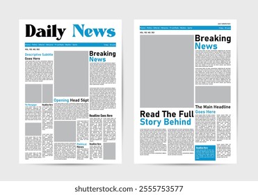 daily newspaper design graphical layout template