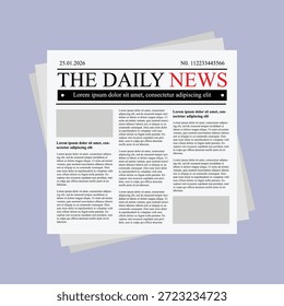 Daily newspaper. newspaper design and the daily newspaper with text . Vector stock illustration.